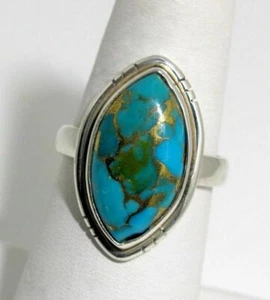 Blue Copper Turquoise Ring 925 Sterling Silver New Year  All Size AR-13 - Picture 1 of 6