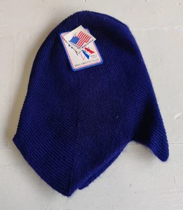 Hart Hat Helmet Liner Winter 100% Virgin Orlon Blue Fitted Made in USA New Tags - Picture 1 of 5