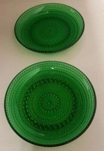 Placas verdes vintage Oiva Toikka Kastehelmi 5,5" Nuutajarvi Finlandia - Imagen 1 de 1