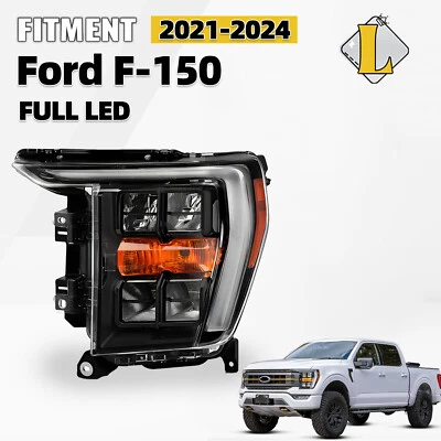 For 2021-2023 Ford F150 LED Headlight Black Bezel w/o AFS Left Driver Side Foto 1 de 4