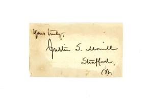 JUSTIN S MORRILL signed cut CIVIL WAR CONGRESSMAN Republican Party Founder - Picture 1 of 2