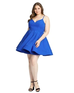 Mac Duggal Sweetheart Low Back Fit & Flare Plus Size Short Dress - Size 14W  NWT - Picture 1 of 8