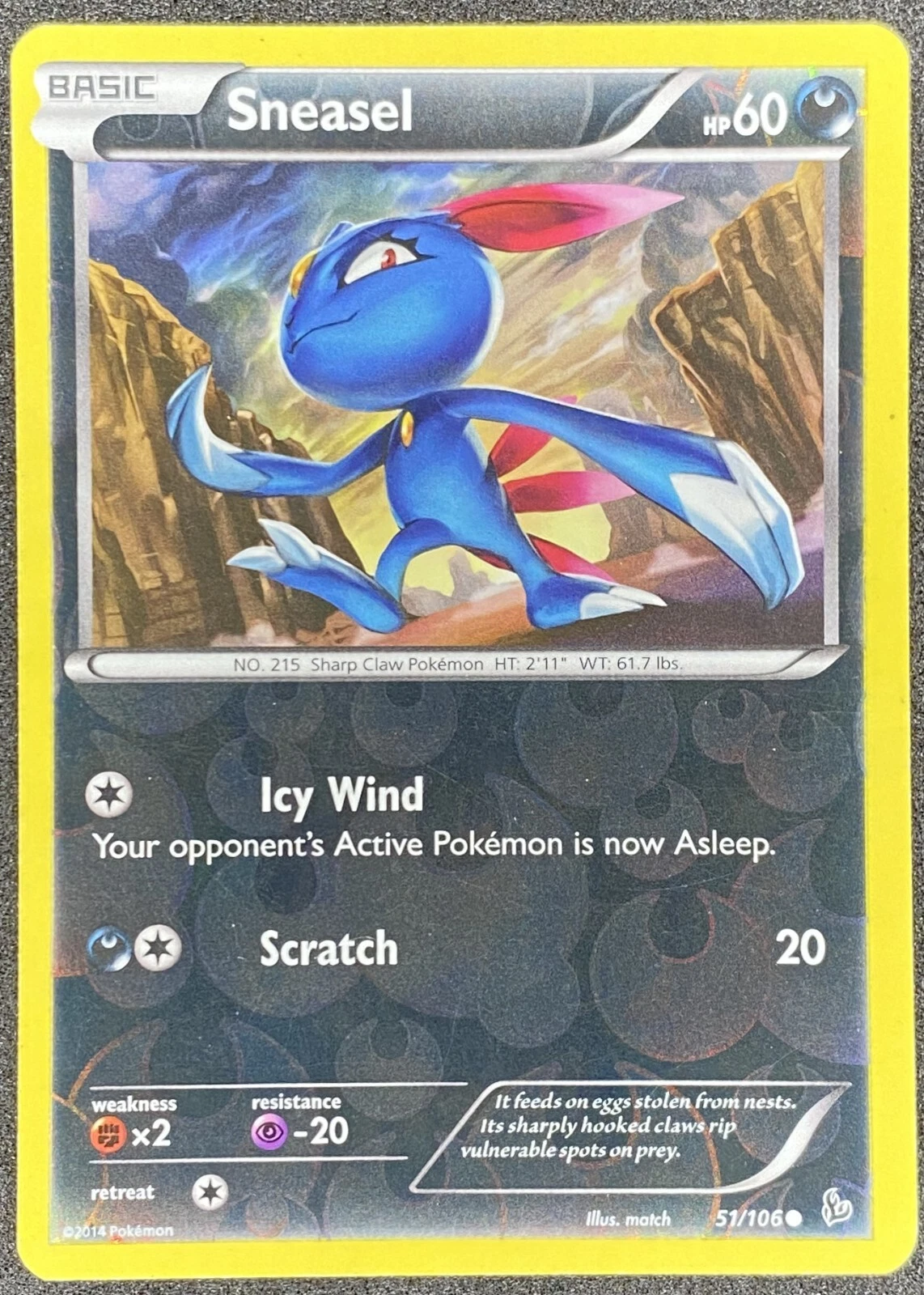 Pokémon Sneasel Reverse Holo 51/106 FLF Flashfire LP