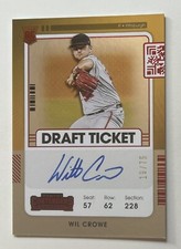 WIL CROWE RC ON CARD AUTO 2021 Contenders RED FOIL Draft Ticket Signature #d/75