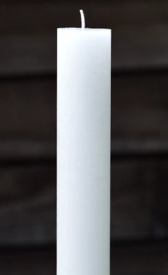 Vela Pilar Blanca 24 Pulgadas Sin Perfume Hecha a Mano Bautizo Boda Iglesia Altar Decoración Foto 1 de 4