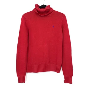 Suéter deportivo de cuello alto Y2K Ralph Lauren para mujer talla mediana rojo  - Imagen 1 de 8