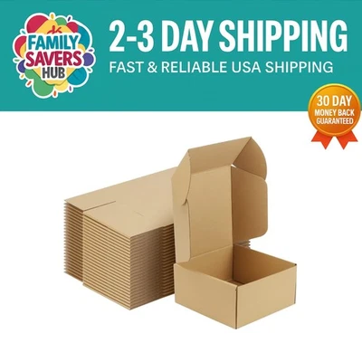 Pack of 25 Durable 8x8x4 Shipping Boxes - Easy Assembly, Crush-Resistant - Image 1 of 4