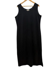 coldwater creek dress xl Black Crepe Maxi Tank Body Con Witchy Holiday  - Picture 1 of 3