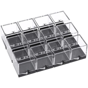  3 PCS Display Case Acrylic Square Cube Boxes Mineral Stone Storage - Picture 1 of 12