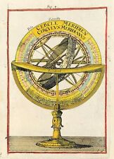 Armillary Sphere Circle Meridien by Mallet Original copperplate c1683