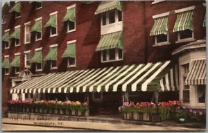 Middlebury, Vermont HAND-COLORED Postcard MIDDLEBURY INN "Terrace Garden" Unused - Picture 1 of 2