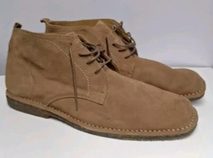 Hush Puppies Mens Boots Size 16 Chukka Lace Up Suede Brown Tan - Picture 1 of 7