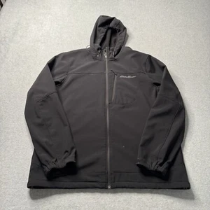 Eddie Bauer Jacket Mens XL Black Full Zip Fleece Lined Parka Outdoors Adult - Picture 1 of 10