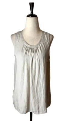 Camiseta sin mangas Lola & Sophie para mujer XS beige nube mezcla de seda cuello redondo nueva con etiquetas de lujo Foto 1 de 4
