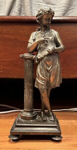 Greek / Roman Woman Goddess Sculptural Figural Statue Bronze Finish Bookend