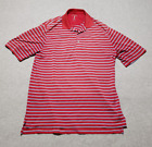 Fairway & Greene Polo Shirt Mens Large Red Blue Striped Golf 1887 Horseshoe Logo