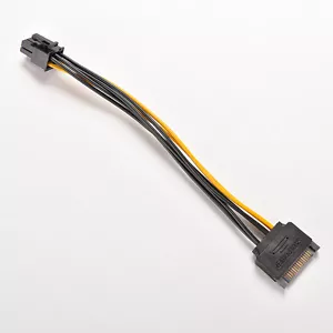 20cm SATA 15 Pin Male to 6 Pin PCI-Express PCI-E Card Power Adapter Cable、#DT - Picture 1 of 6