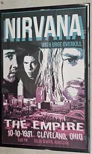 Nirvana 1991 The Empire, poster concerto di Cleveland 11 x 17 incorniciato - Foto 1 di 2