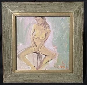 Original Oil Painting on Board - Nude Woman Figure by Dmitriy Proshkin - 5 1/2” - Picture 1 of 12
