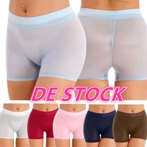 DE Damen Glossy Shorts Boxershorts Unterhose Low Rise Kurz Hose Hot Pant Stretch - Bild 1 von 73