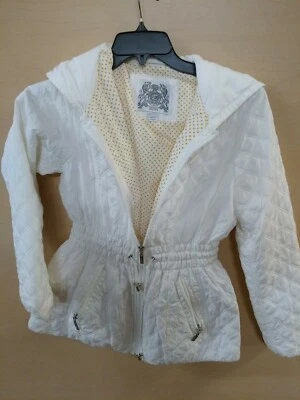 Esprit Chaqueta Grande Blanca Niñas con Capucha Usada  Foto 1 de 4