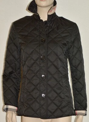 全新带标签 BURBERRY 女式 ASHURST 绗缝格子外套夹克,尺寸小号 — 第 1/4 张图片