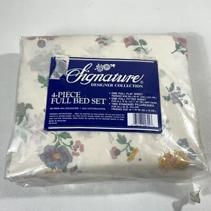 VTG Signature Designer Collection 4 Piece Full Bed Set Flowers No Iron NOS - Picture 1 of 11