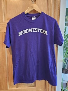 Vintage Funny T-shirt Northwestern University as 'Nerdwestern' Size Medium - Picture 1 of 3