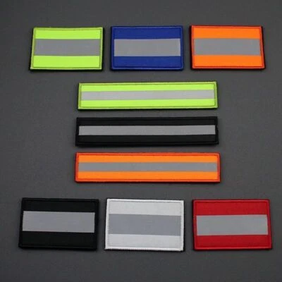 Hook & Loop Safety Patch Striped Reflective Fastener Runners Cyclists Visibility - Image 1 of 4