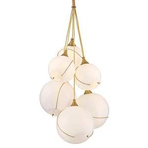 Hinkley Lighting 30306 Skye 6 Light 24"W Multi Light Pendant - Heritage Brass / - Picture 1 of 8