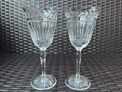 VERY RARE Pair of Stuart Senator Claret Wine Glasses: English Cut Crystal, MINT - Image 1 of 4