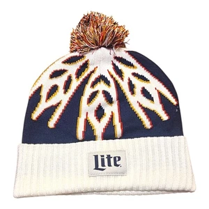 Miller Lite Gorro de Invierno Nórdico Pom Azul Invierno Gorro NUEVO Talla Única Adulto - Imagen 1 de 7