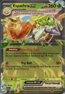Espathra ex - Double Rare SV: Paldean Fates 006/091 NM - Image 1 of 2