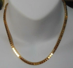 Vintage Signed Monet Smooth Flat Chain Collar Necklace 16.5" - Picture 1 of 4