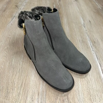 Cole Haan Quinney Impermeable Gris Botín Cuero Gamuza Mujer Talla 11B W04745 Foto 1 de 4