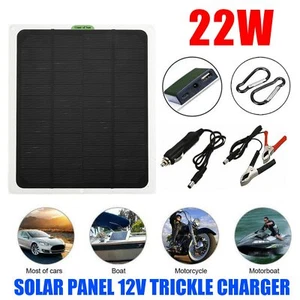 22W Solar Panel Kits 12V Trickle Battery Outdoor Charger Maintainer Boat RV Car - Picture 1 of 12