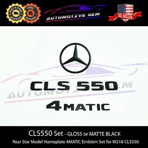 CLS550 4MATIC Rear Star Emblem Black Letter Badge Logo for AMG Mercedes W218 - Picture 1 of 2