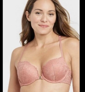 Women's Racerback Push-Up Bra - Auden 38DDD, Cosmic Rust Plunge Coverage - Picture 1 of 4