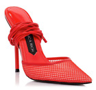 Jessica Rich Exotic Stiletto Womens Ankle Wrap Heels Sandals Red Size 38 / US 8