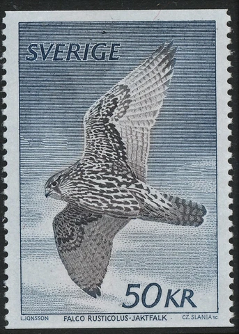 Sweden 1981 Gyrfalcon. Engraver Slania.  MNH Cover