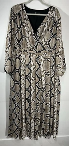 Inc International Concepts Plus Size: 18W Long Sleeve Long Snake Print V-Neck - Picture 1 of 10