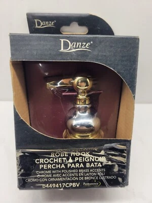 Gancho para bata Danze Plymouth Collection cromado con detalles de latón pulido D449417CPBV Foto 1 de 4