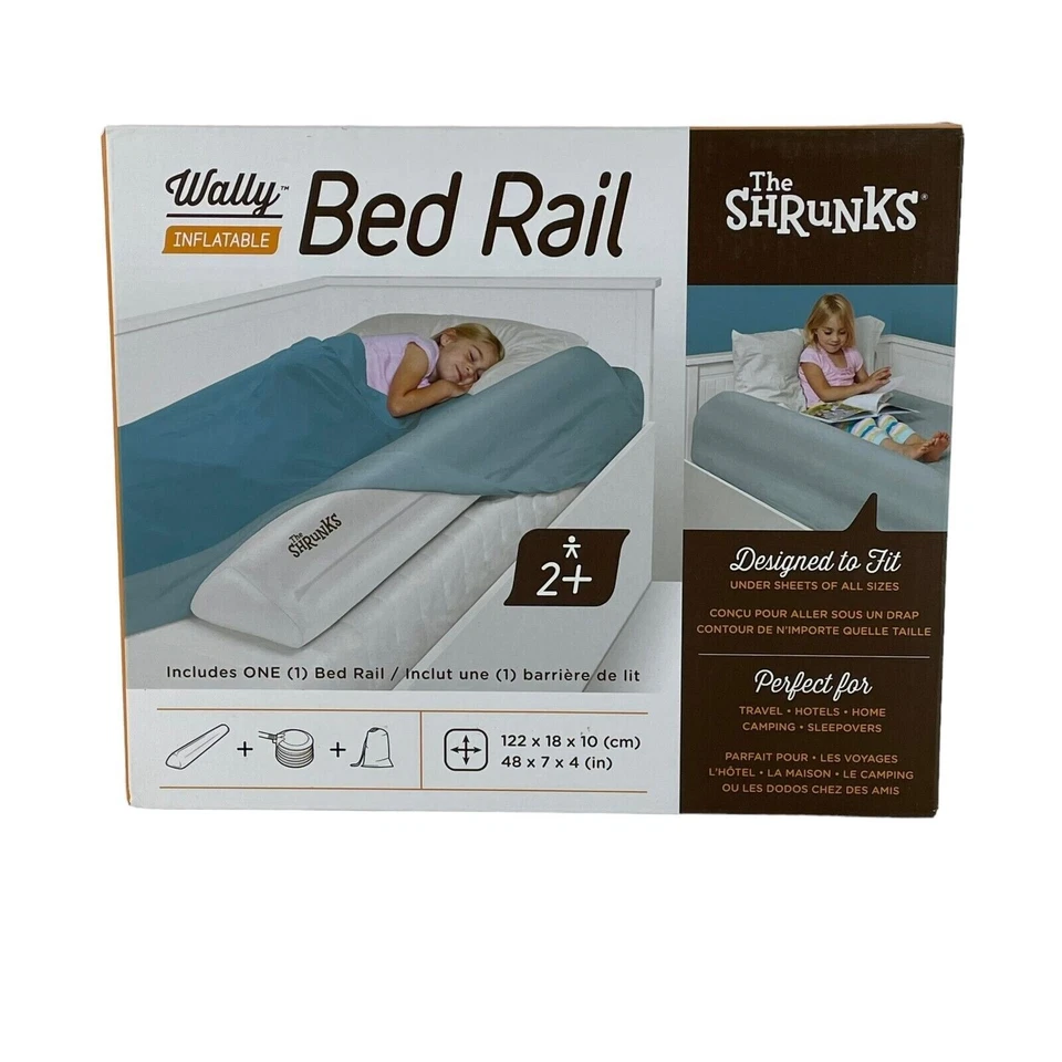Riel de cama inflable Wally The Shrunks riel de cama seguridad para bebés niños 48"x7"x4" nuevo en caja Foto 1 de 4