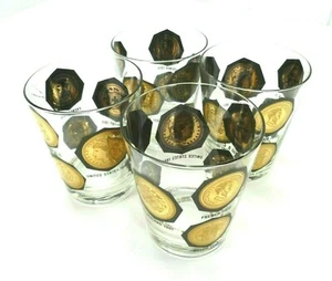 MCM Coins Around the World Gold Black Rock Gläser Coin Barware 4er Set - Bild 1 von 11