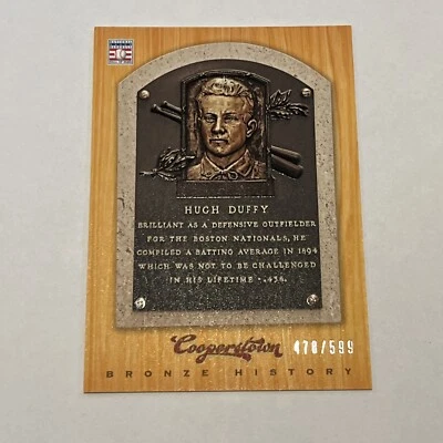 Panini Cooperstown Bronze History 2012/599 Hugh Duffy #29 Salón de la fama Foto 1 de 2