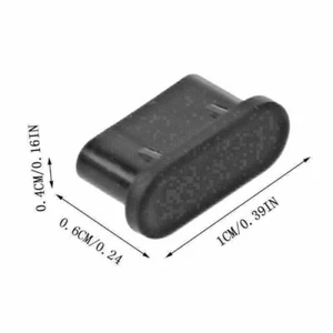 5pcs USB Type-C Anti-Dust Plug Stopper Black Silicone for Realme 8i - Zdjęcie 1 z 2