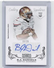 2013 Panini National Treasures #249 B.J. Daniels RC Auto #'d /25