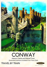 Vintage Railway Poster Conway Castle North Wales Train Advert ART PRINT A3 A4 
