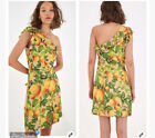 Farm Rio Orange Sands Ruffled One Shoulder Dress Size S