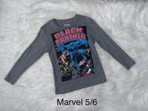 Marvel Black Panther Long Sleeve Gray Top Size 5/6 EUC - Picture 1 of 1